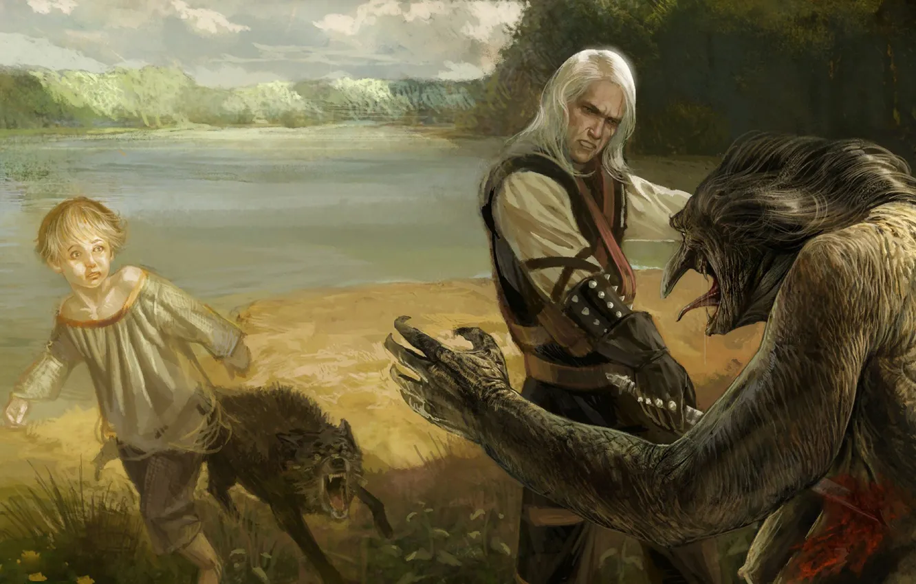 Photo wallpaper wolf, The Witcher, The Witcher, Geralt, Alvin, Yaga