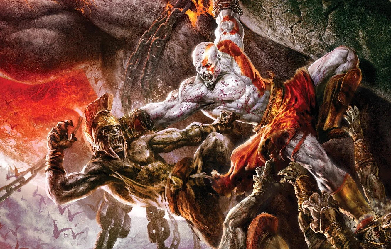 Photo wallpaper the battle, Kratos, god of war, God of war