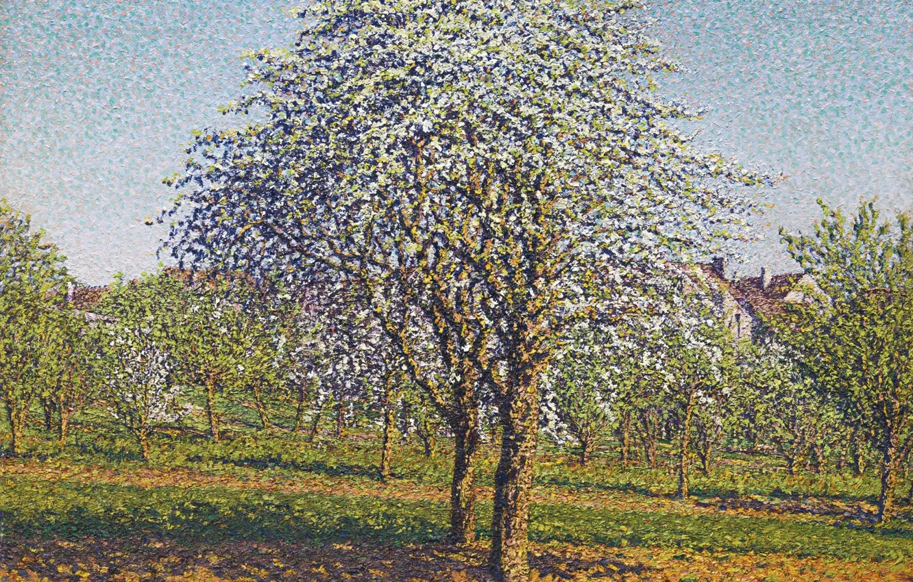 Photo wallpaper trees, garden, flowering, Gustave Cariot