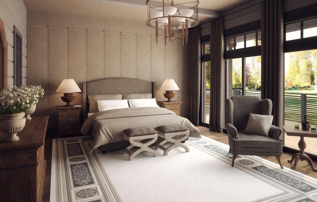 Photo wallpaper design, style, room, interior, bedroom