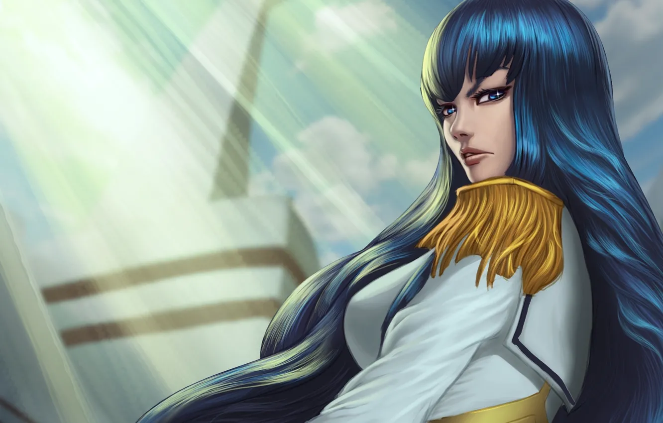 Photo wallpaper look, long hair, rays of light, jacket, Kill La Kill, Satsuki Kiryu I, epaulettes, smash …