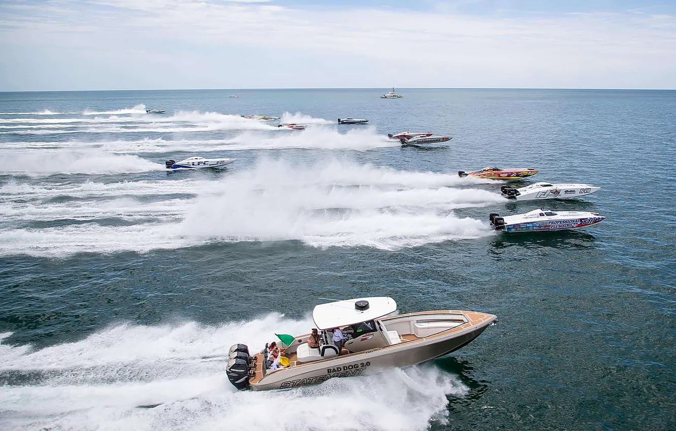 Photo wallpaper race, boat, speed