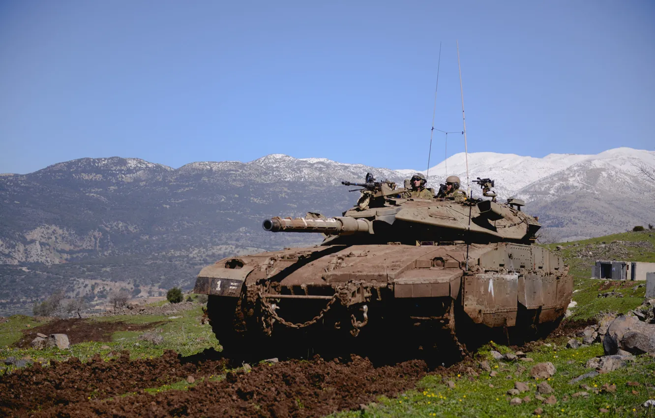 Photo wallpaper tank, combat, main, Merkava, Israel, "Merkava", The Golan heights