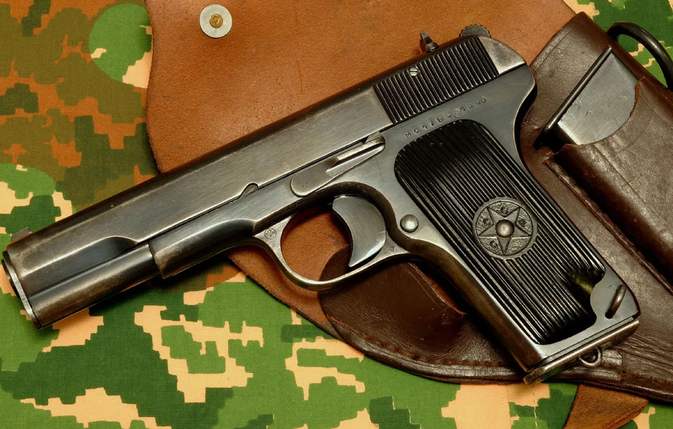 Photo wallpaper gun, USSR, camouflage, holster, Tokarev, Tula, Self-loading, TT