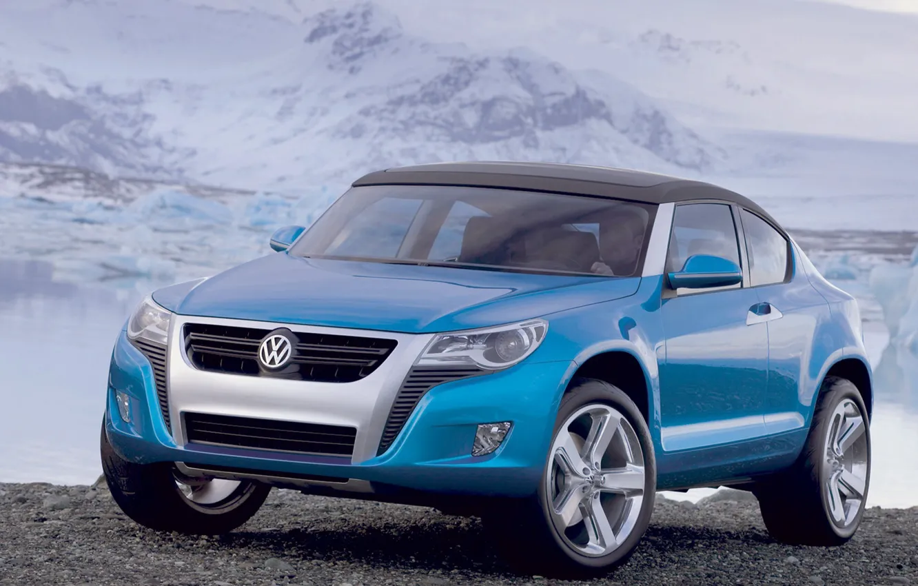Photo wallpaper snow, stones, Volkswagen, Concept A