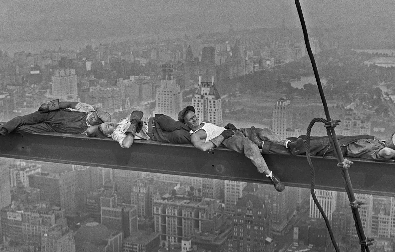 Photo wallpaper retro, stay, New York, USA, Manhattan, builders, 1930