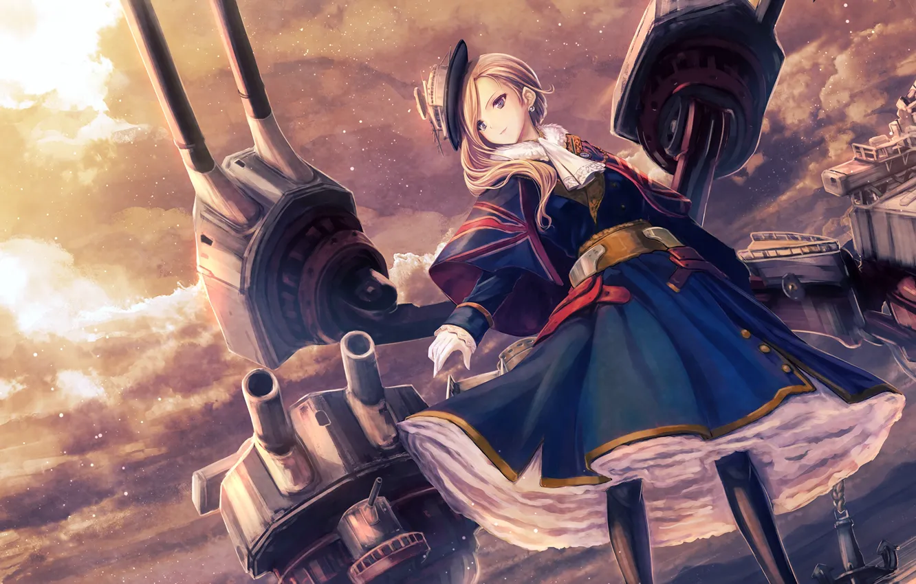 Photo wallpaper girl, weapons, anime, Azur Lane