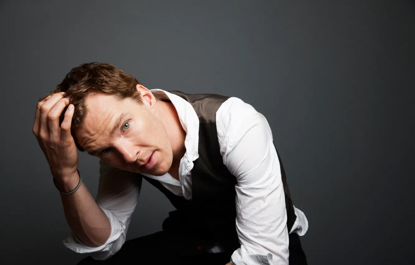 Photo wallpaper look, face, male, shirt, Benedict Cumberbatch, Benedict Cumberbatch