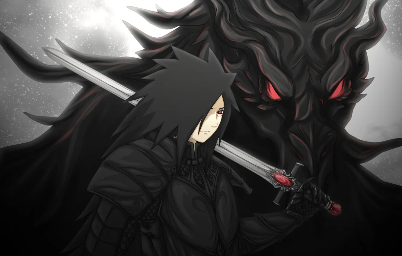 Photo wallpaper weapons, dragon, sword, anime, art, naruto, guy, naruto