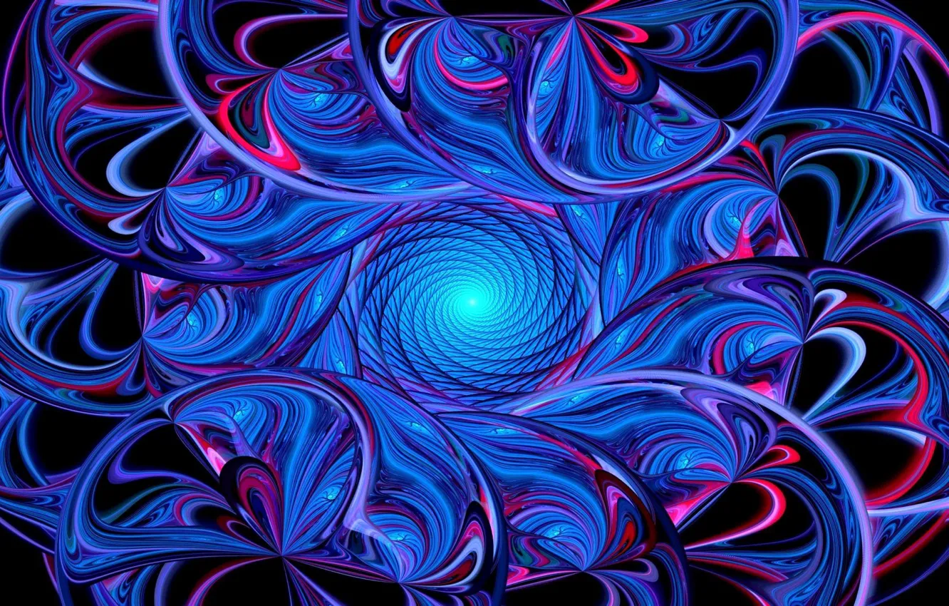 Photo wallpaper fractals, glow, whirlpool, glow, computer graphics, fractals, whirlpool, computer graphics
