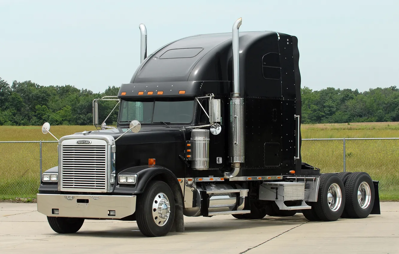 Photo wallpaper pipe, truck, chrome, freightliner