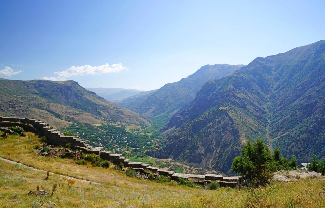Photo wallpaper Mountains, Grass, Ladder, Landscape, Armenia