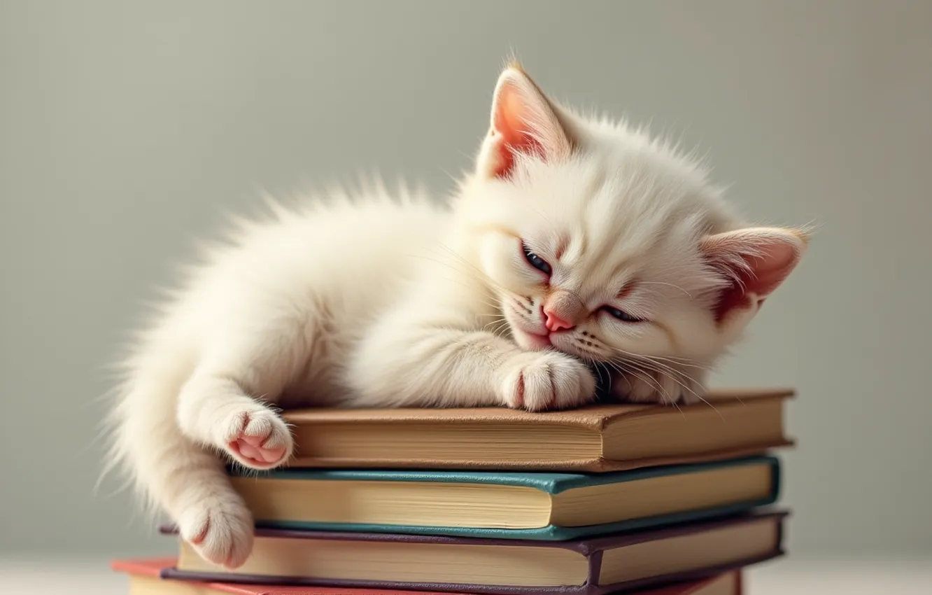 Photo wallpaper cat, pose, kitty, face, AI art, neural network