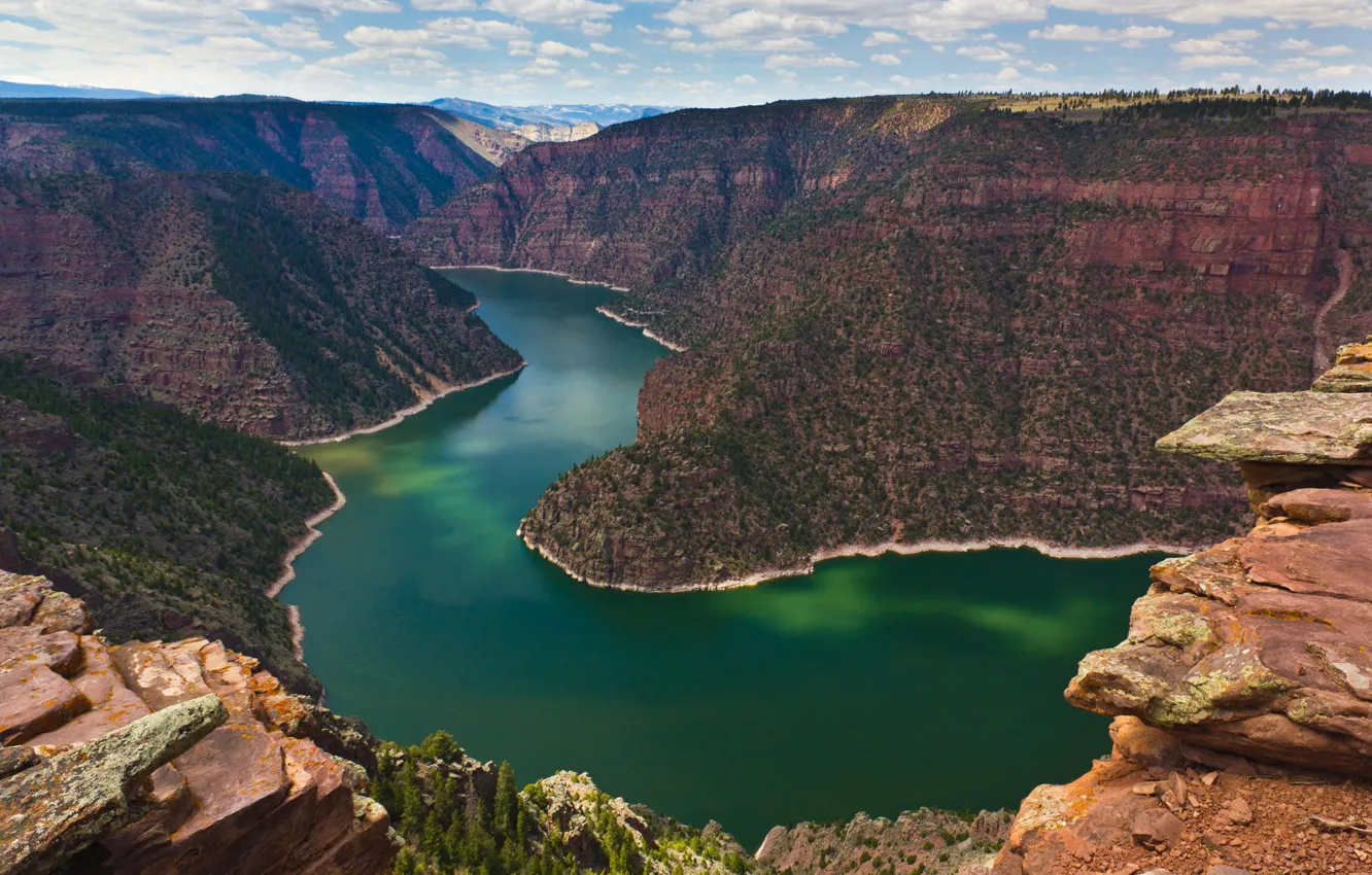 Photo wallpaper landscape, nature, river, canyon