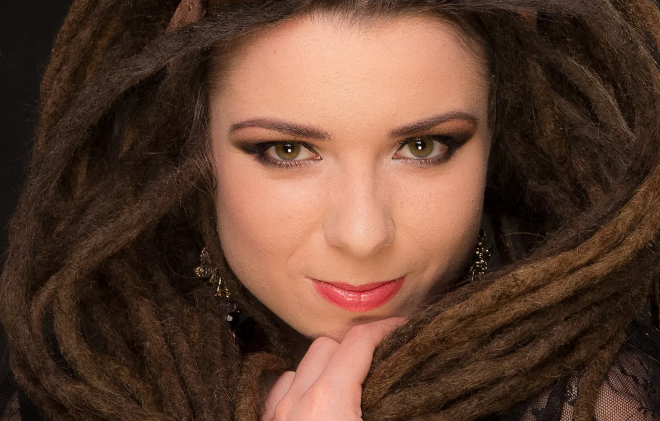 Photo wallpaper eyes, hair, Polish model, model Savra