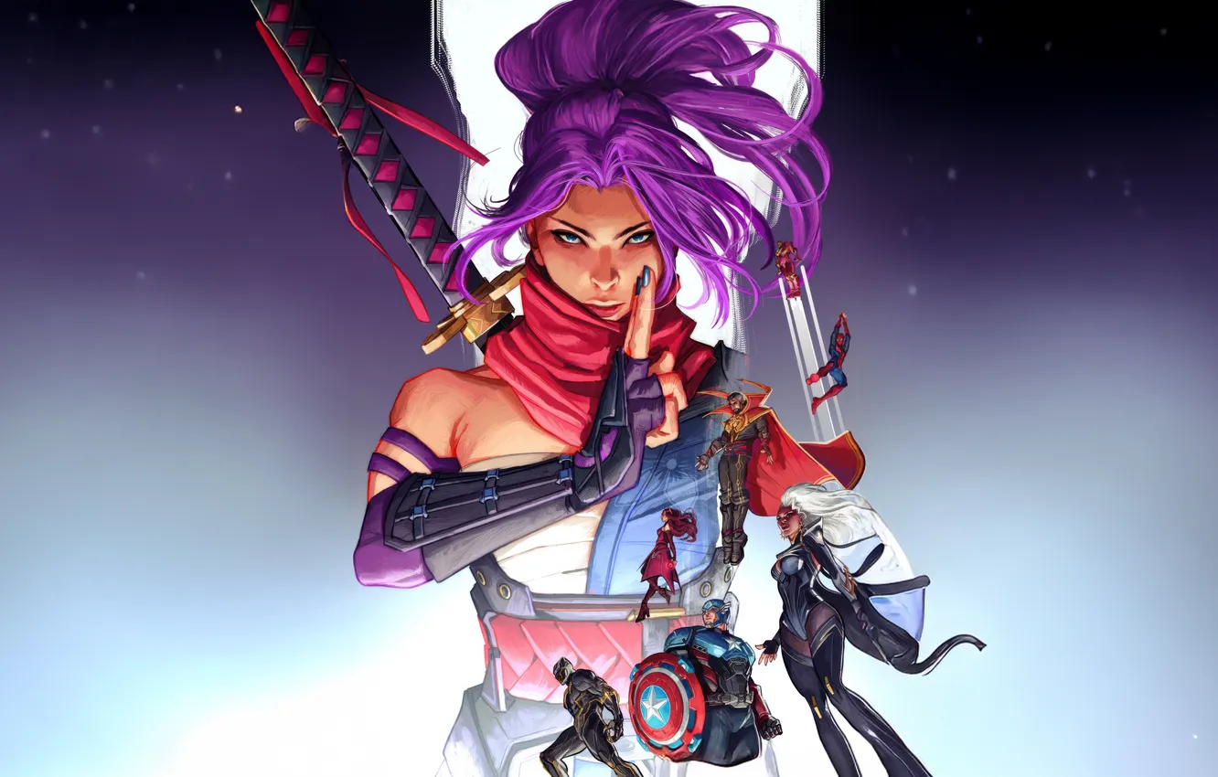 Photo wallpaper marvel, rivals, psylocke