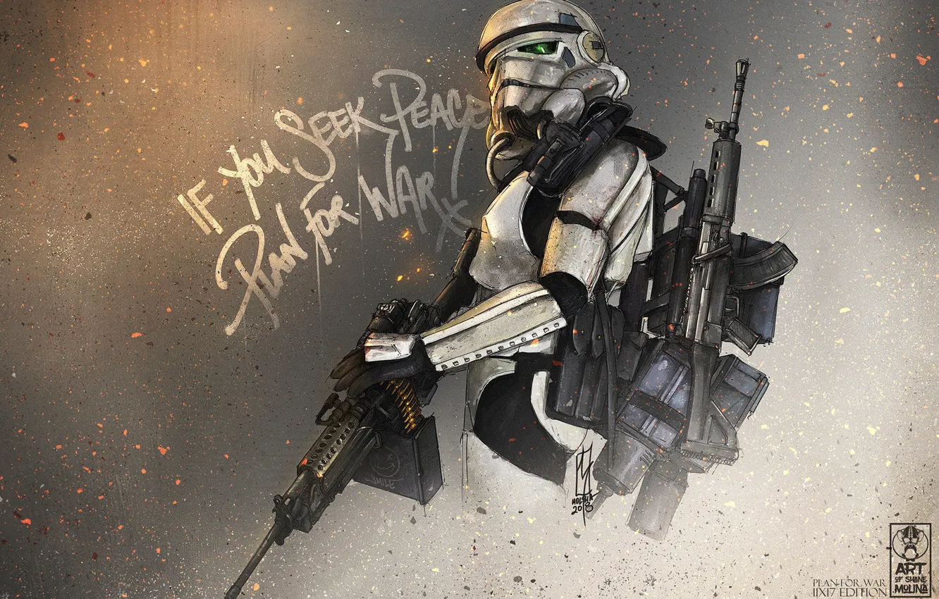 Photo wallpaper Figure, Art, Star Wars, Fanart, Stormtrooper, StarWars, by Shane Molina, Shane Molina