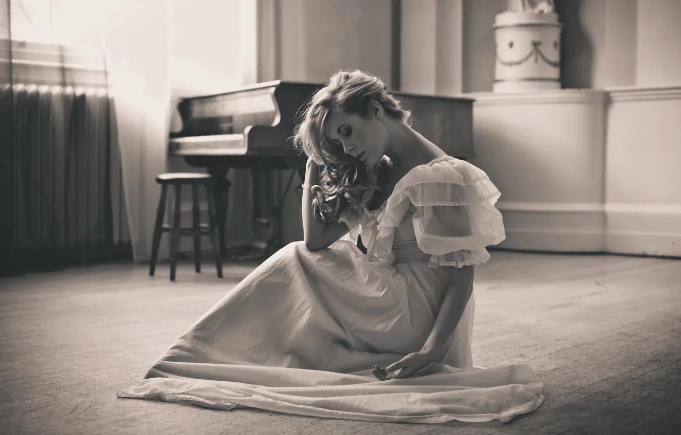 Photo wallpaper girl, room, mood