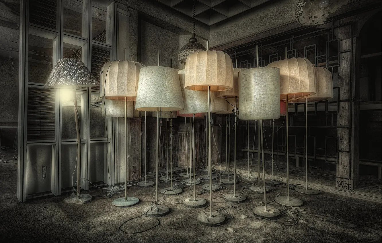 Photo wallpaper background, room, lamp