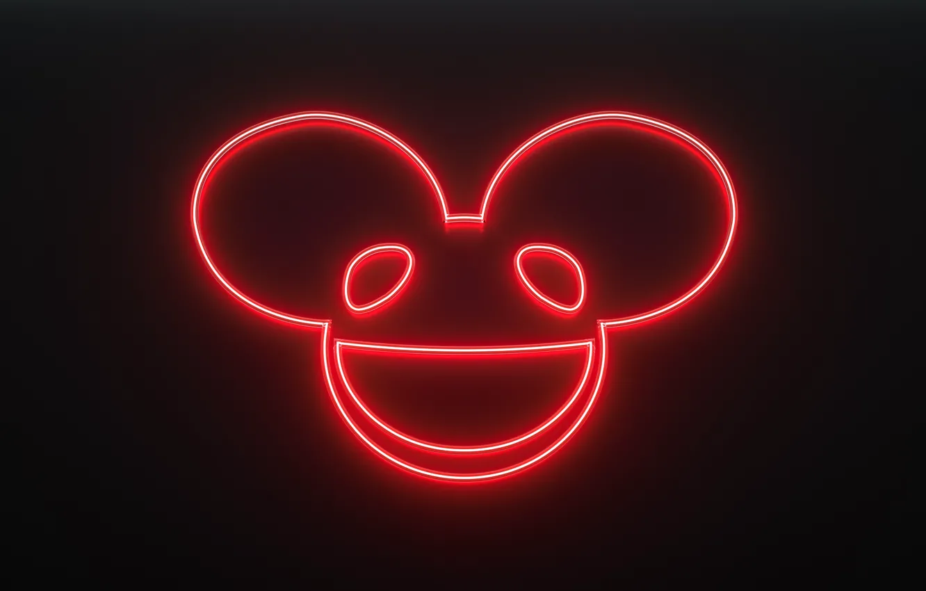 Photo wallpaper logo, DJ, neon, Deadmau5, EDM, DJ