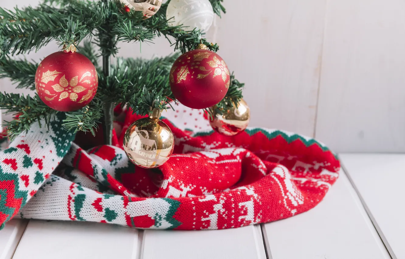 Photo wallpaper balls, tree, new year, Christmas, Christmas, balls, wood, New Year