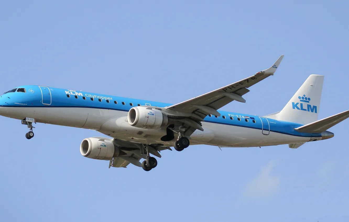 Photo wallpaper blue, wings, the plane, A passenger plane