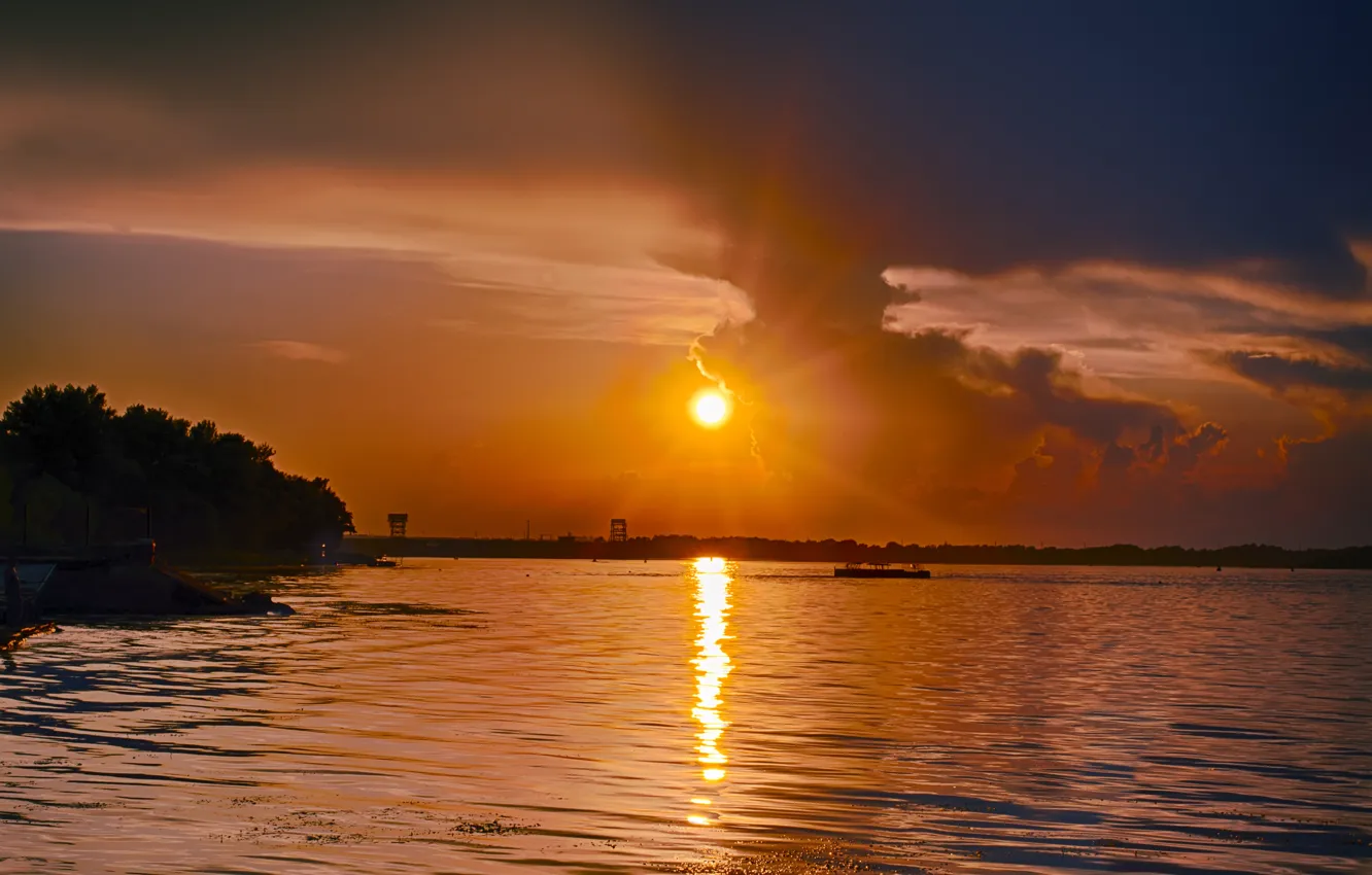 Photo wallpaper Canon 400D, photo, Dneprodzerzhinsk, the Dnieper river, the city, sunset