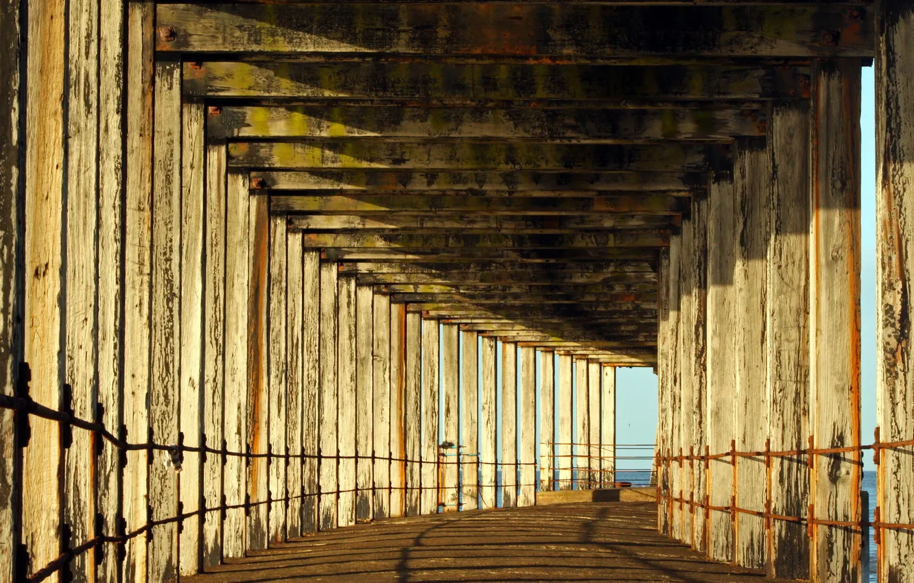 Photo wallpaper bridge, the city, background