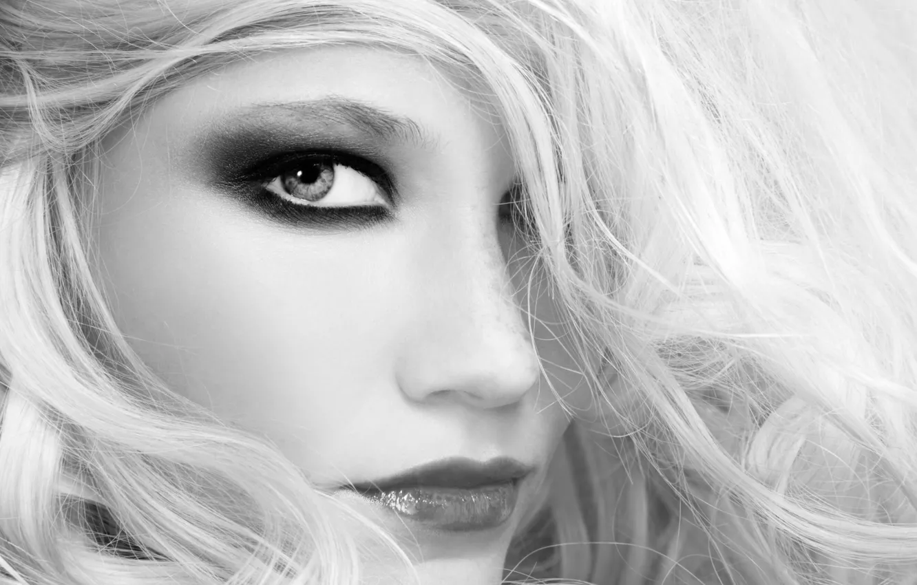 Photo wallpaper white, sexy, black, look, blonde