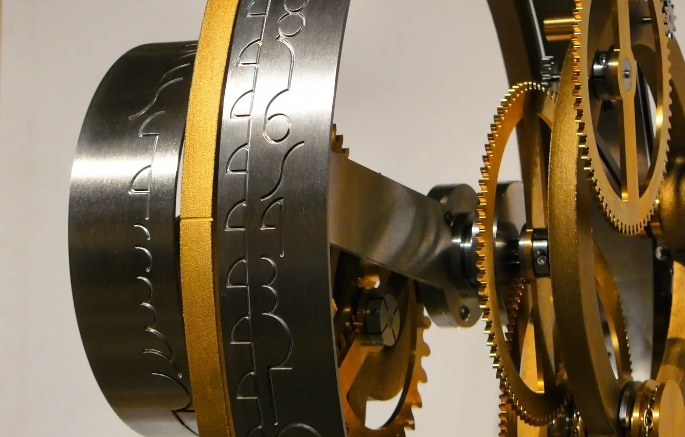 Photo wallpaper watch, mechanism, closeup
