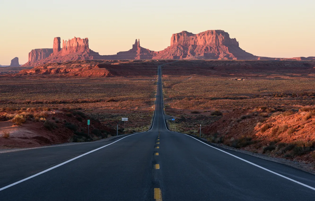 Photo wallpaper road, the sky, freedom, landscape, mountains, nature, the steppe, the way