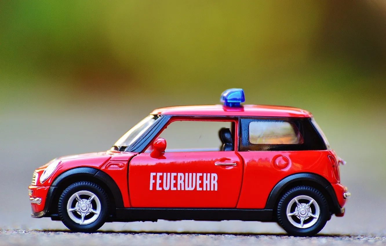 Photo wallpaper auto, red, model, toy, mini Cooper, model, car