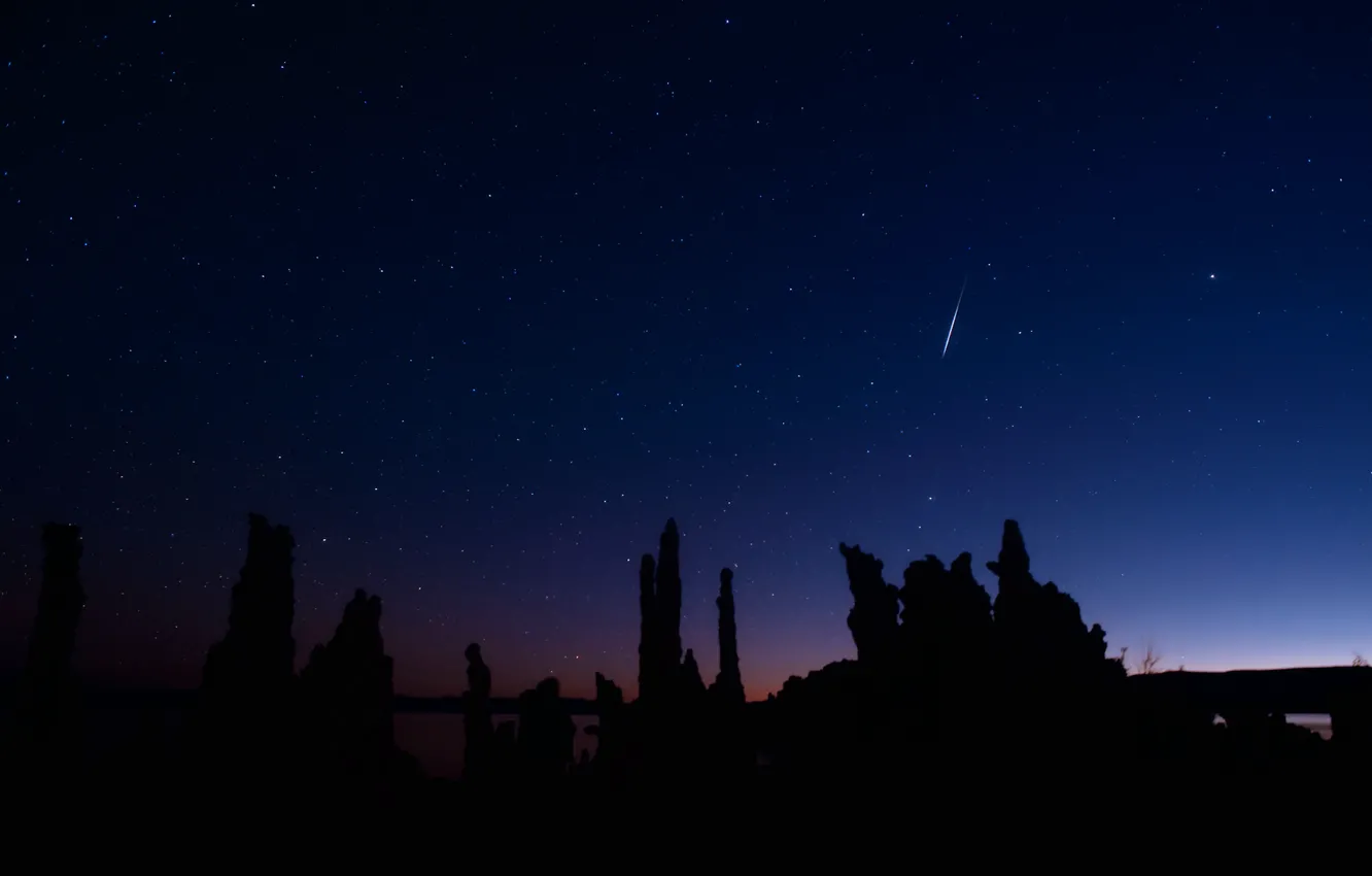 Photo wallpaper stars, night, meteor