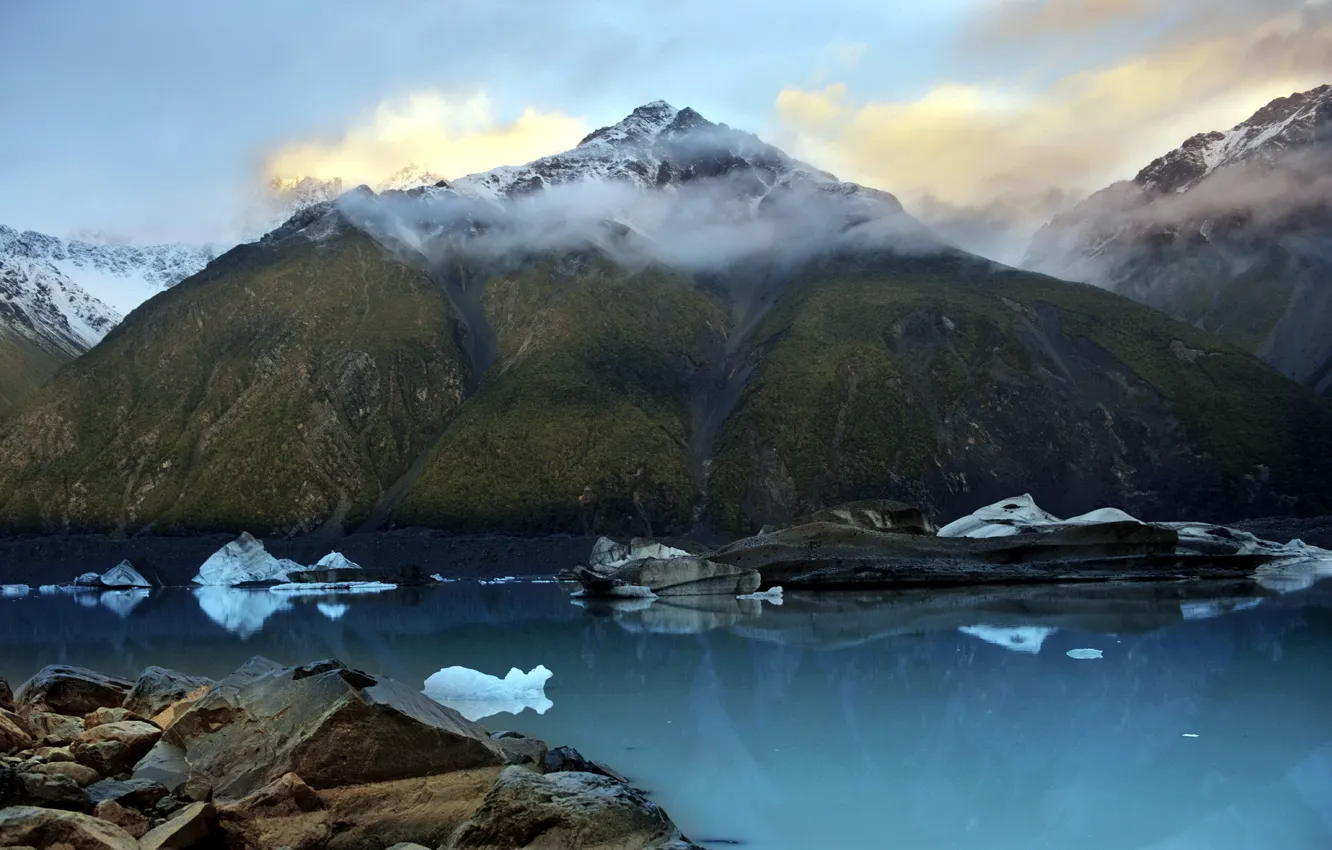 Photo wallpaper landscape, mountains, lake