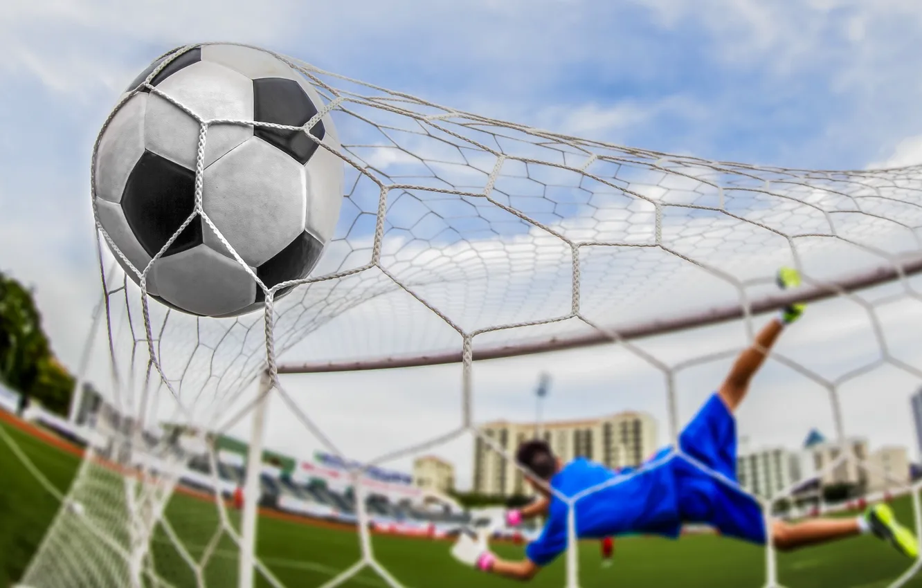 Photo wallpaper soccer, goal, ball