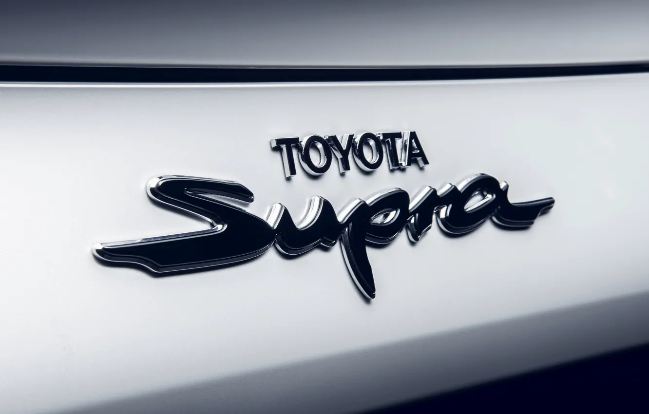 Photo wallpaper the inscription, Toyota, Supra, on a light background, 2020, A90