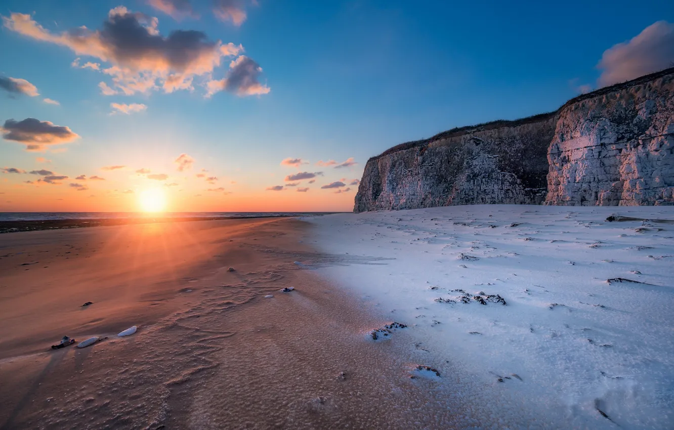 Photo wallpaper sea, shore, morning