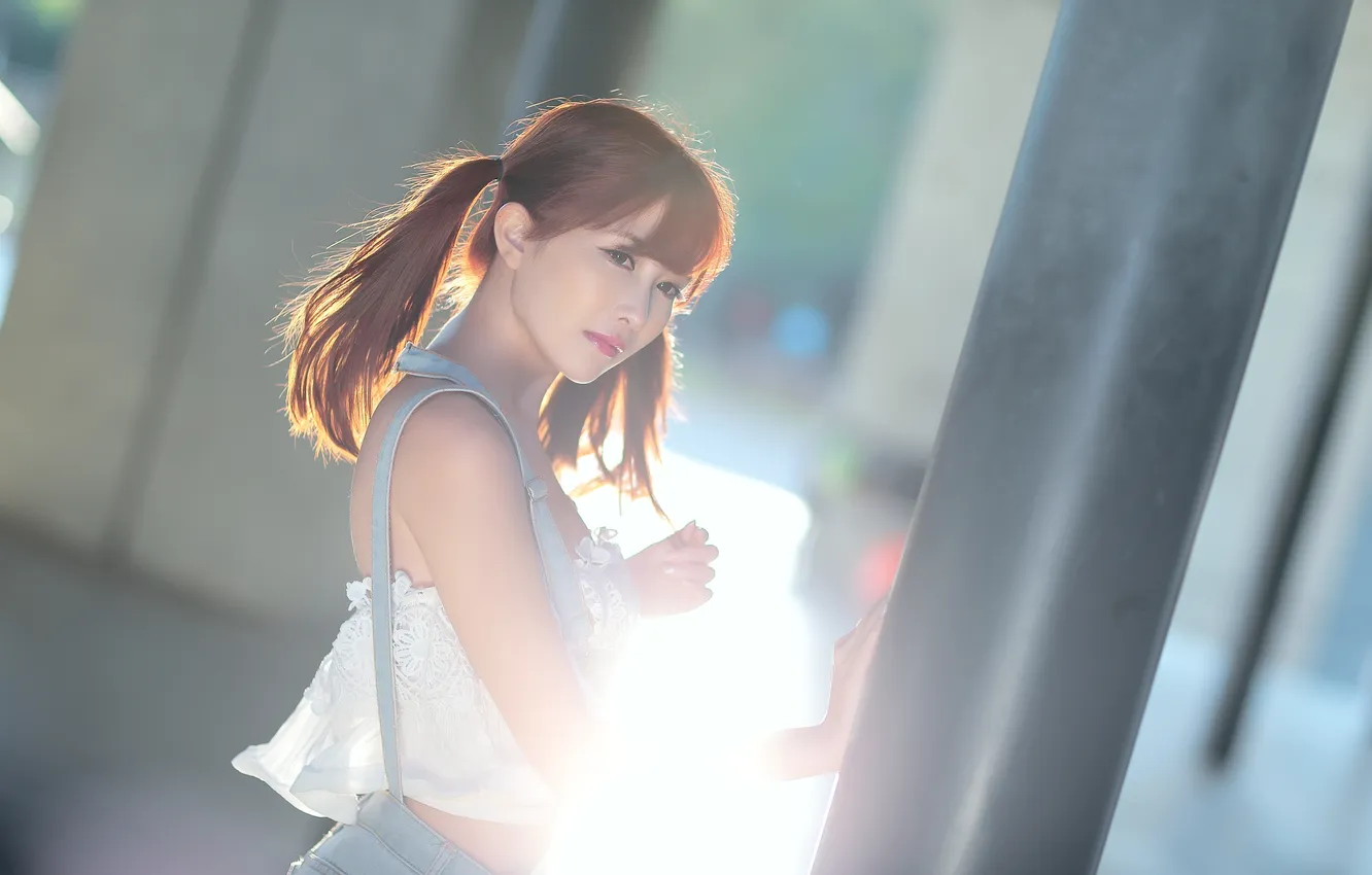 Photo wallpaper light, face, hair, braid, Asian