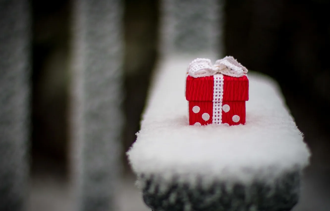 Photo wallpaper winter, white, snow, red, background, gift, widescreen, Wallpaper