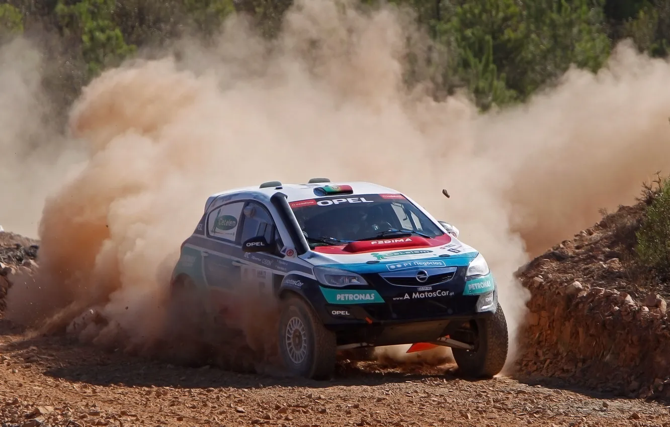 Photo wallpaper machine, auto, race, sport, dust, turn, day, SUV