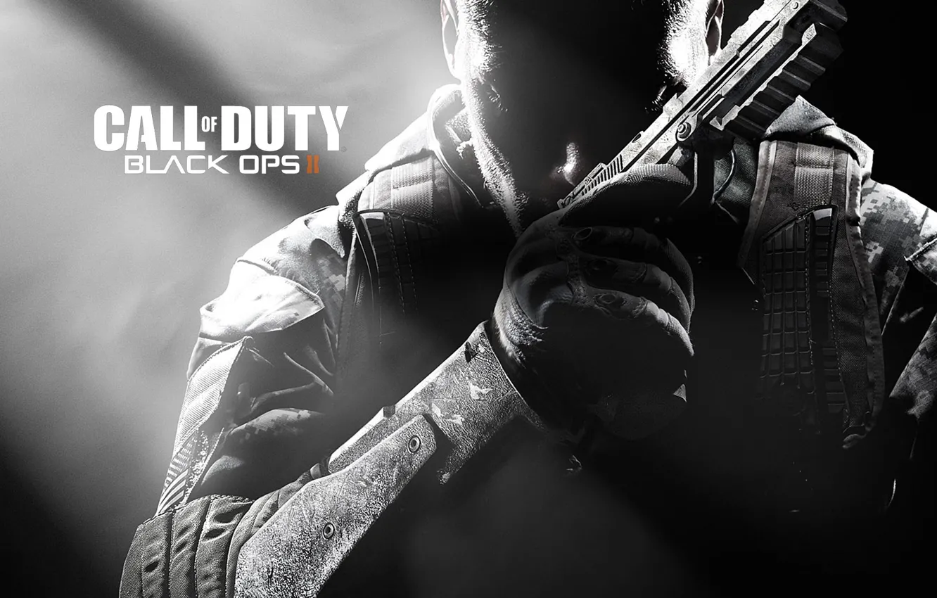 Photo wallpaper soldiers, call of duty, weapon, cod, shooter, future, black ops 2