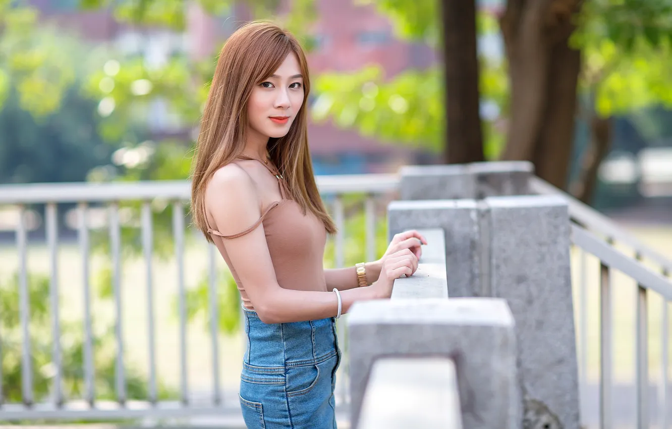 Photo wallpaper look, girl, hair, Asian, cutie