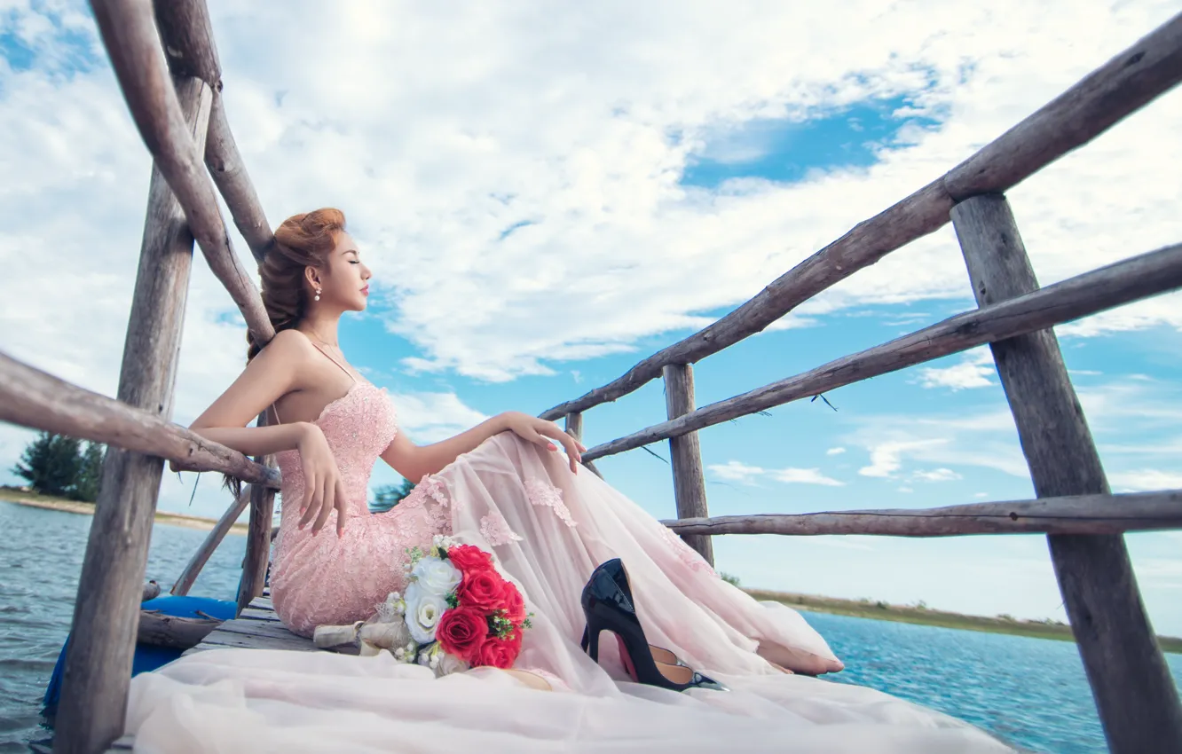 Photo wallpaper girl, mood, the bride