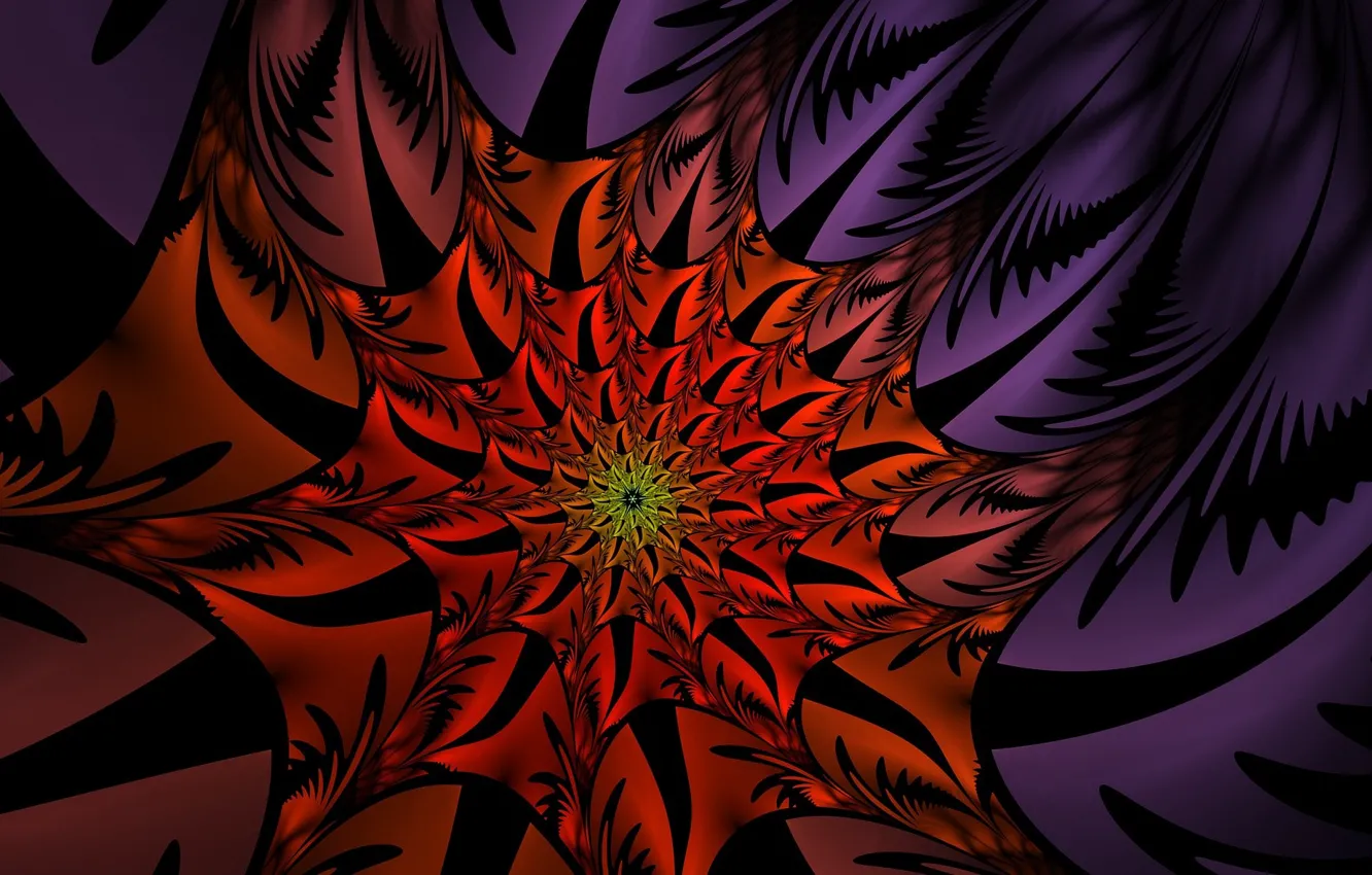 Photo wallpaper flowers, red, sharp edges