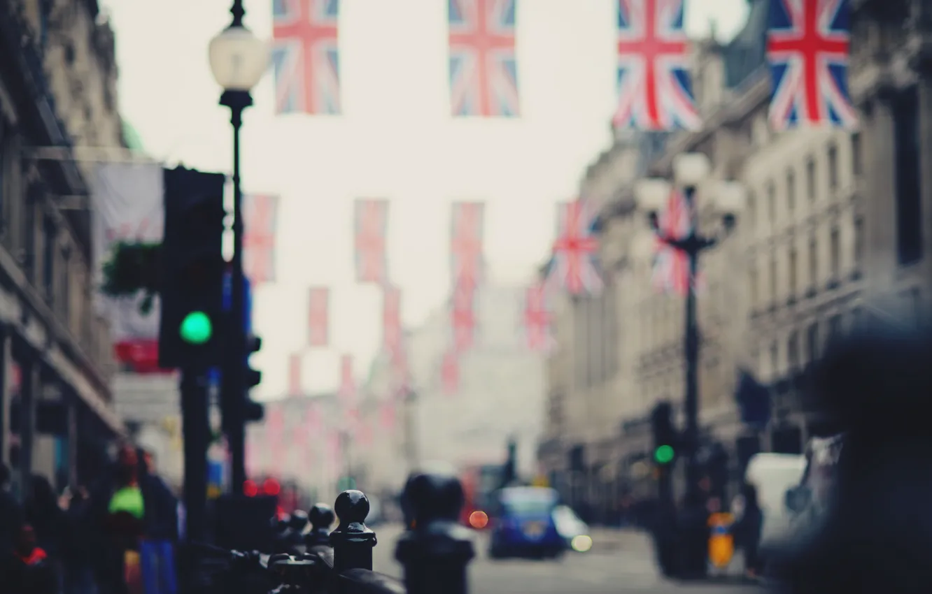 Photo wallpaper road, machine, the city, people, street, England, London, blur