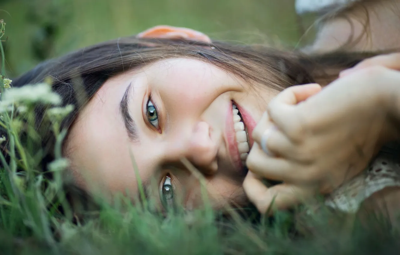 Photo wallpaper summer, girl, smile, Anna Melnikova