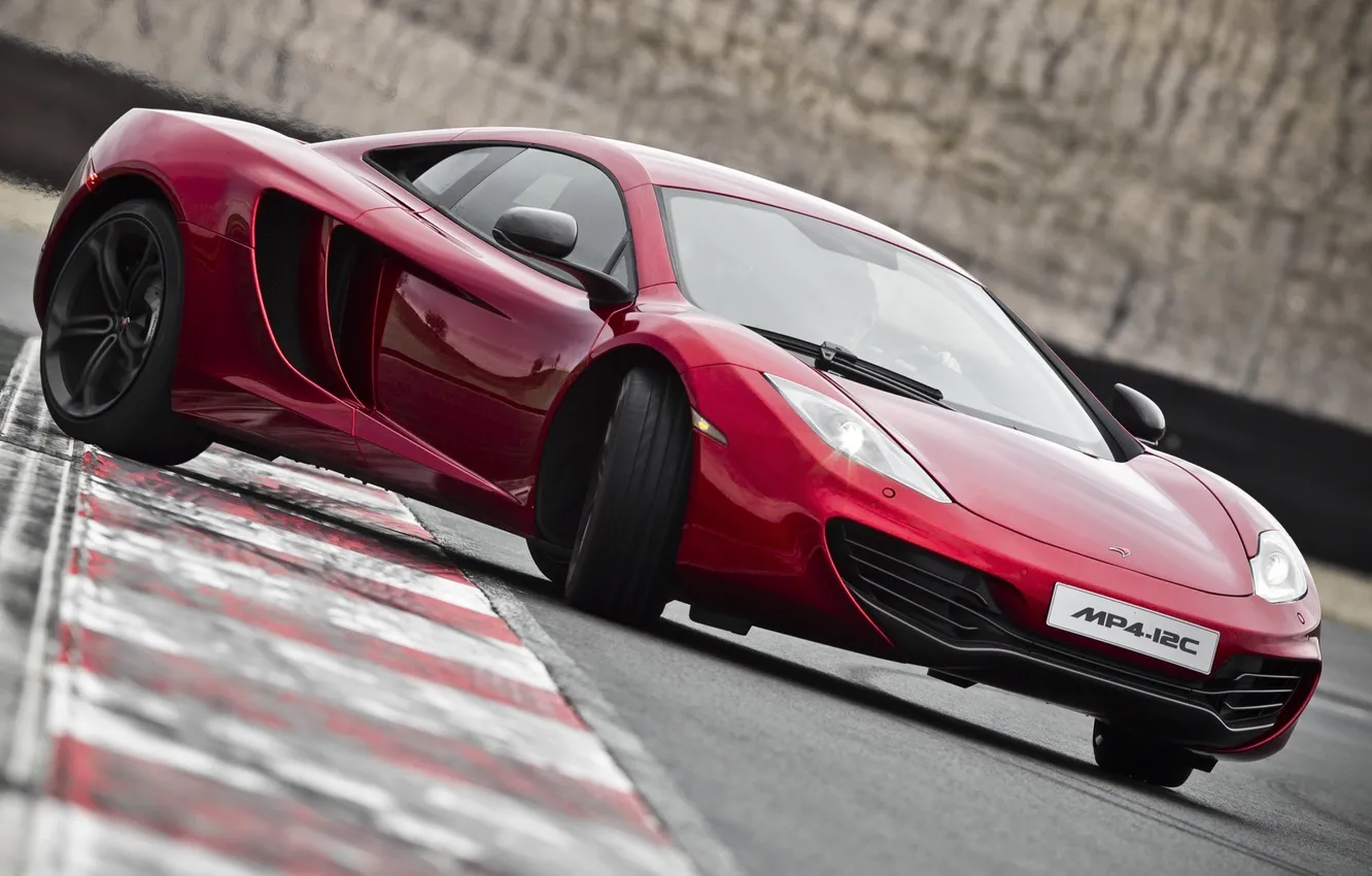 Photo wallpaper red, McLaren, red, MP4-12C, McLaren