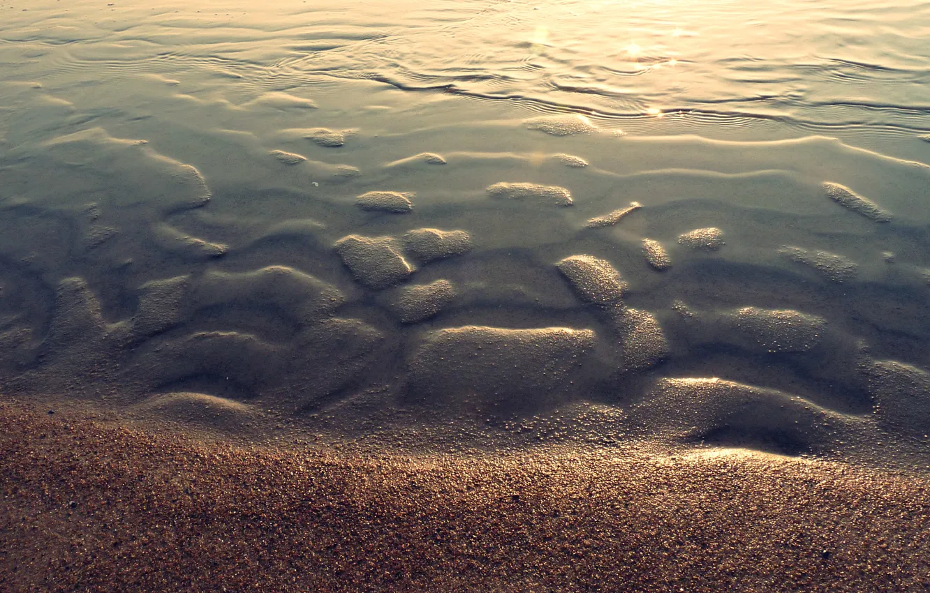 Photo wallpaper sand, sea, beach, summer, water, glare, shore