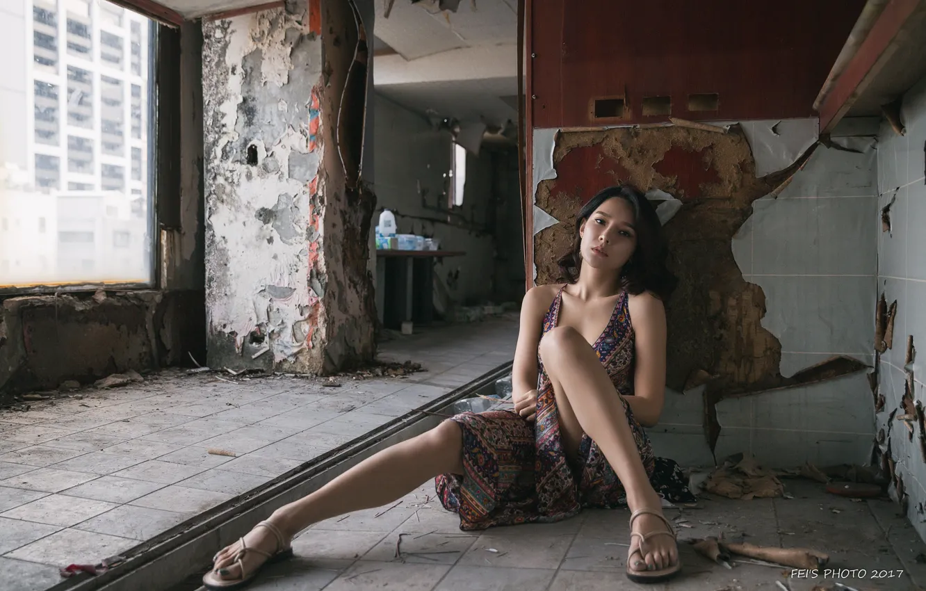 Photo wallpaper girl, pose, Asian