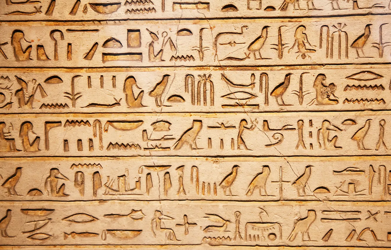 Photo wallpaper wall, hieroglyphic, Egyptian, meaning